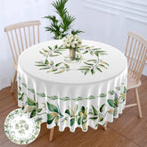 1PC Round Tablecloth with Floral Plant Waterproof Colored Dining Table Cover Multi-purpose 63 inch Sunflower Tablecloth