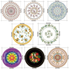 1PC Round Tablecloth with Floral Plant Waterproof Colored Dining Table Cover Multi-purpose 63 inch Sunflower Tablecloth