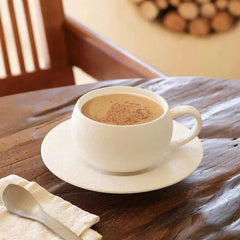 110/280ML Retro Coffee Cup and Saucer Burnt Stone Pattern Ceramic Mug Exquisite Afternoon Tea Cup Water Cups Gift Cup and Saucer