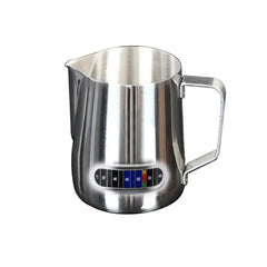 350/600ML Stainless Steel Milk Frothing Pitcher Temperature Display Milk Frother Pitcher Jug Cup for Latte Art Barista Kitchen