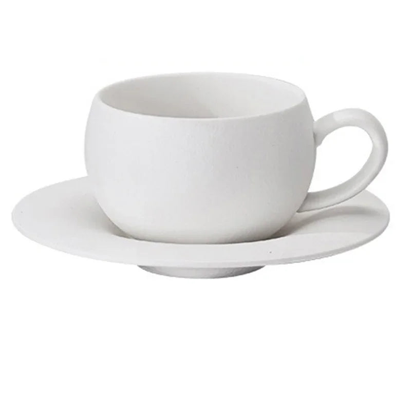 110/280ML Retro Coffee Cup and Saucer Burnt Stone Pattern Ceramic Mug Exquisite Afternoon Tea Cup Water Cups Gift Cup and Saucer